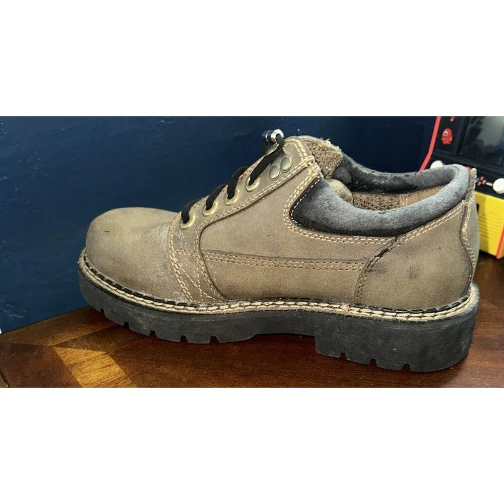 Mens Utility Steel Toe Work Shoes Size 9 Taupe